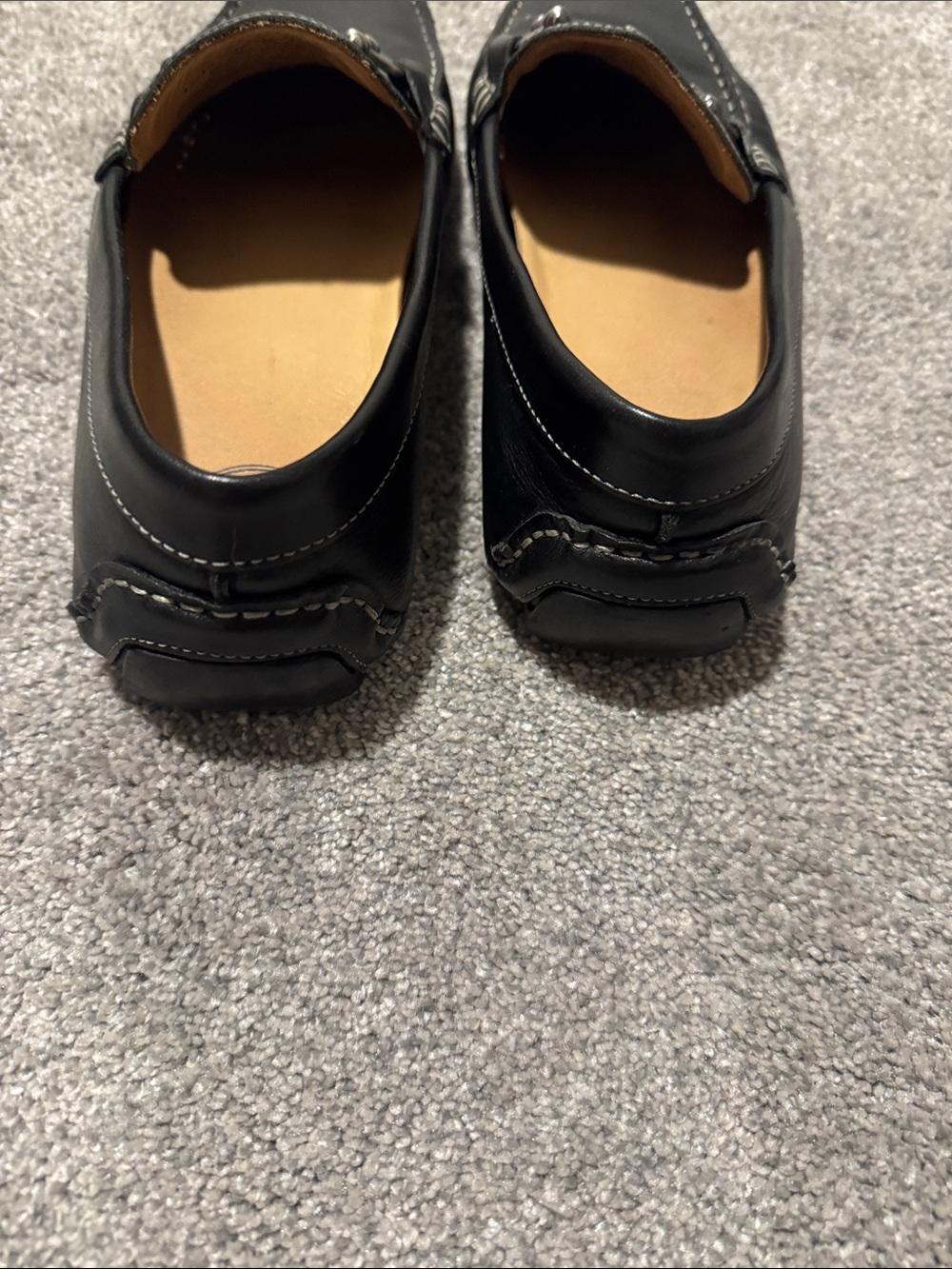 1901 Black Leather Bit-Detail Slip-On Loafers - Picture 3 of 6